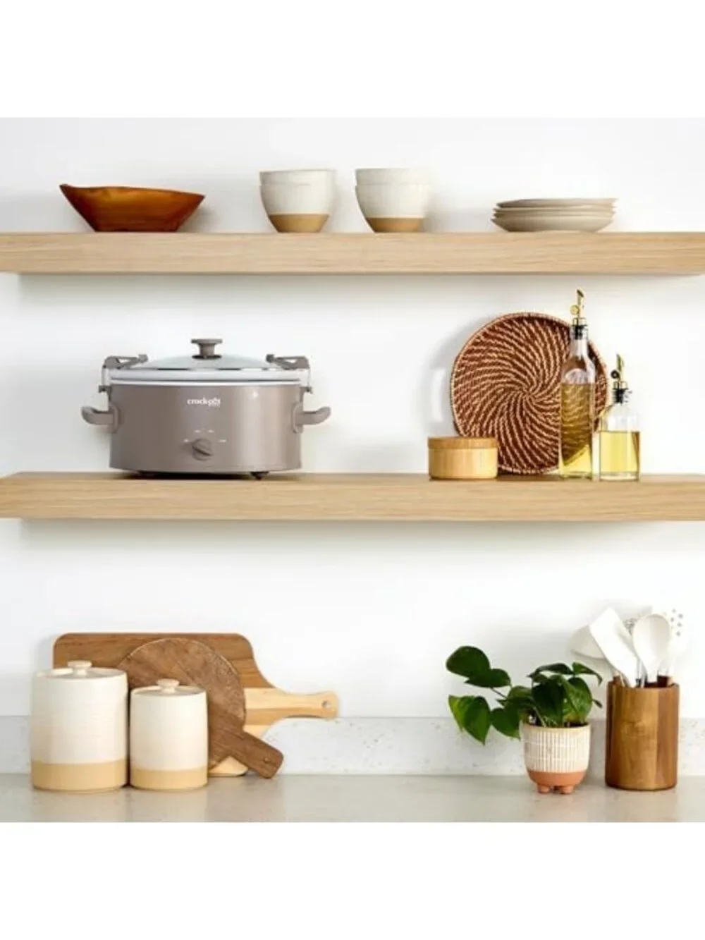 6-Quart Manual Slow Cooker, Stylish Alpaca Brown, Perfect for Easy Meals